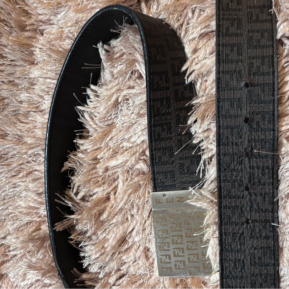 Fendi Belt in Black with Gold Buckle